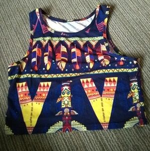 Tribal Print Crop Top